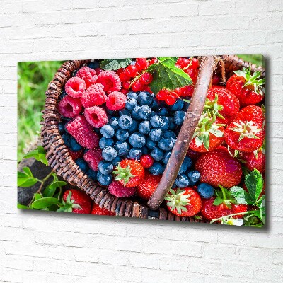 Quadro su tela Un cesto di frutti di bosco