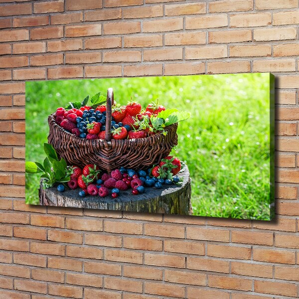 Foto quadro su tela Un cesto di frutti di bosco