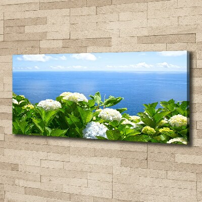 Quadro su tela Fiori in riva al mare