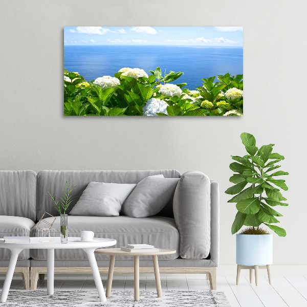Quadro su tela Fiori in riva al mare