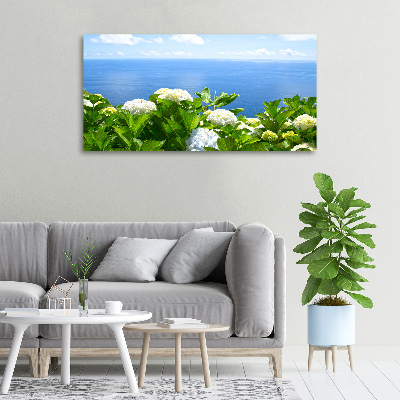 Quadro su tela Fiori in riva al mare
