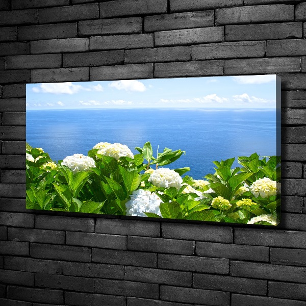 Quadro su tela Fiori in riva al mare
