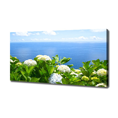 Quadro su tela Fiori in riva al mare