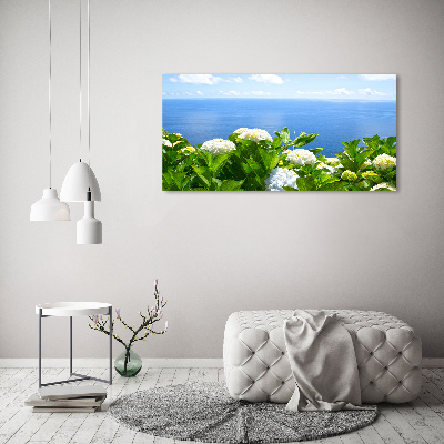 Quadro su tela Fiori in riva al mare