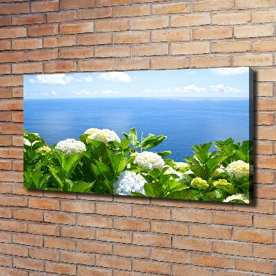 Quadro su tela Fiori in riva al mare