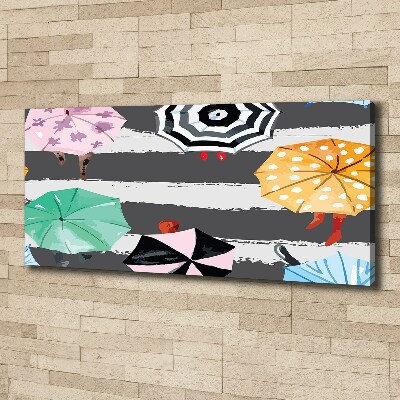Quadro stampa su tela Ombrelli colorati
