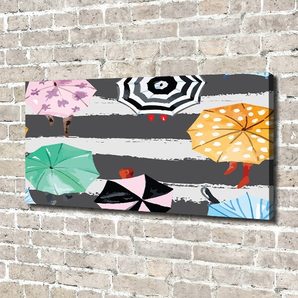 Quadro stampa su tela Ombrelli colorati