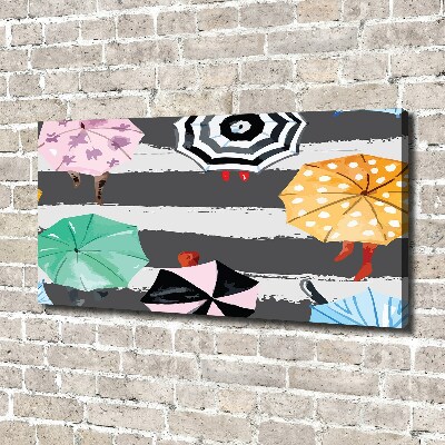 Quadro stampa su tela Ombrelli colorati