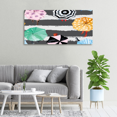 Quadro stampa su tela Ombrelli colorati