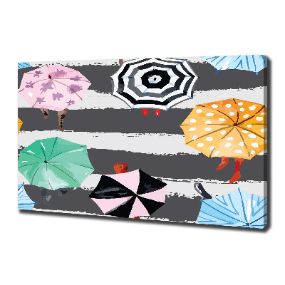 Quadro stampa su tela Ombrelli colorati