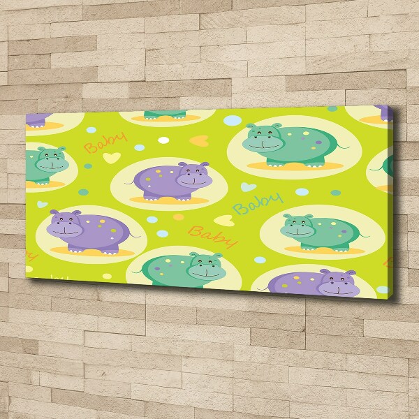 Quadro stampa su tela Ippopotami