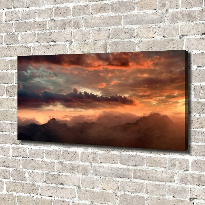 Quadro su tela Tramonto sulle montagne