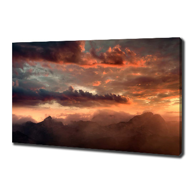 Quadro su tela Tramonto sulle montagne