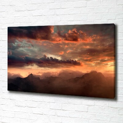 Quadro su tela Tramonto sulle montagne
