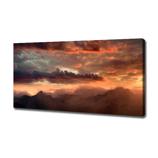 Quadro su tela Tramonto sulle montagne