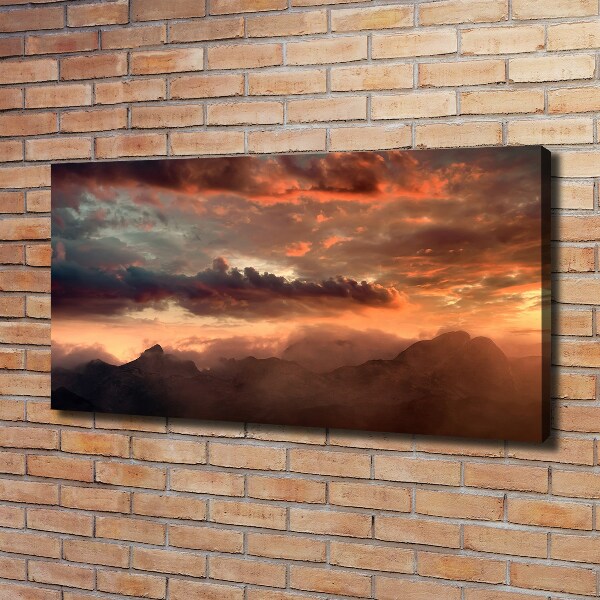 Quadro su tela Tramonto sulle montagne