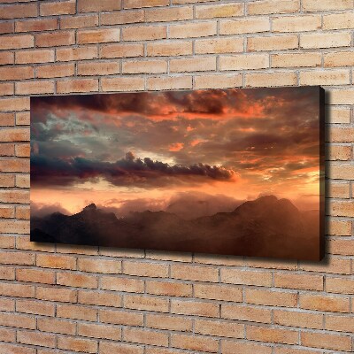 Quadro su tela Tramonto sulle montagne