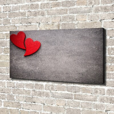 Quadro su tela Cuori rossi