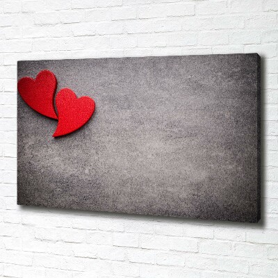 Quadro su tela Cuori rossi
