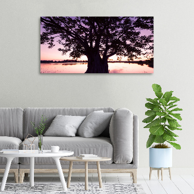 Foto quadro su tela Albero e lago