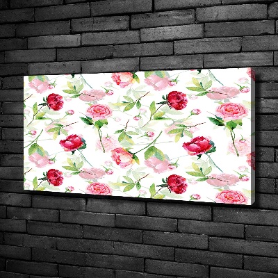 Quadro stampa su tela Peonie rosa