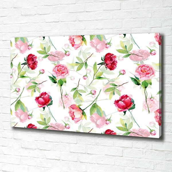 Quadro stampa su tela Peonie rosa
