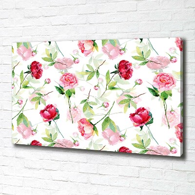 Quadro stampa su tela Peonie rosa