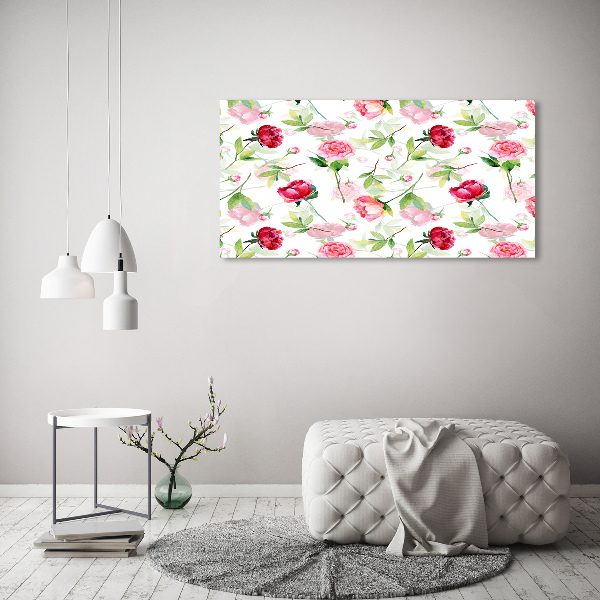 Quadro stampa su tela Peonie rosa