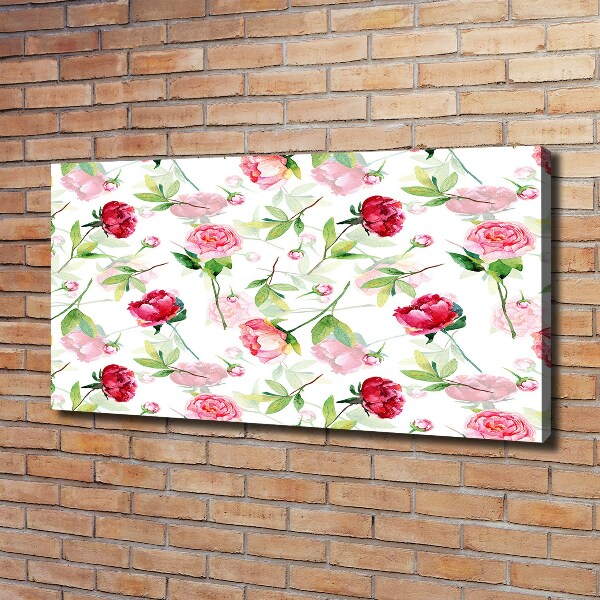 Quadro stampa su tela Peonie rosa