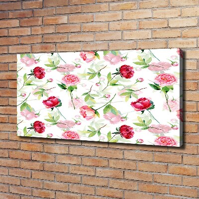 Quadro stampa su tela Peonie rosa