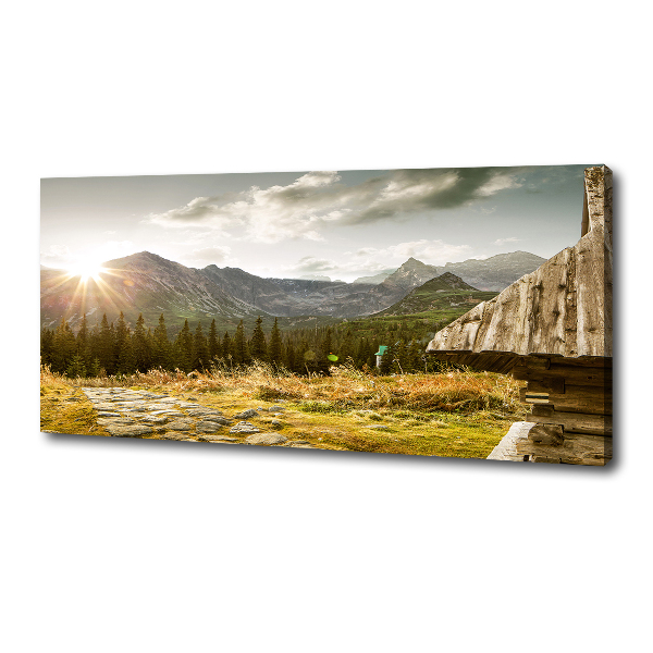 Quadro stampa su tela Casa in montagna