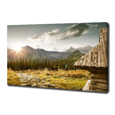 Quadro stampa su tela Casa in montagna
