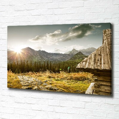 Quadro stampa su tela Casa in montagna