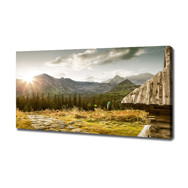 Quadro stampa su tela Casa in montagna