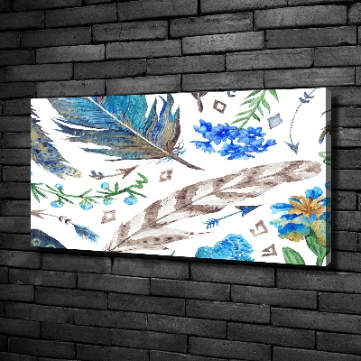 Quadro su tela Piume e fiori