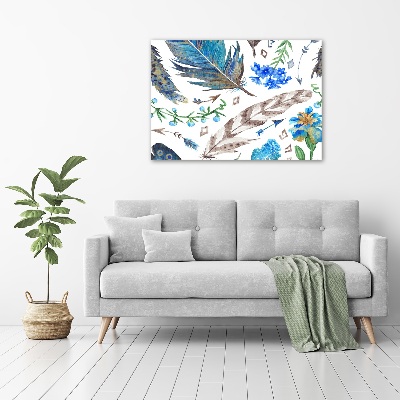 Quadro su tela Piume e fiori