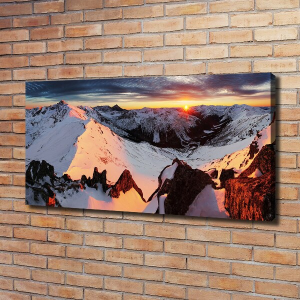 Quadro su tela Montagne in inverno