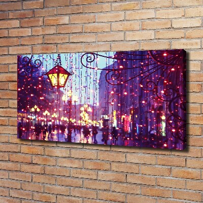 Quadro stampa su tela Luci in città