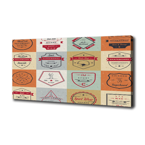 Quadro stampa su tela Segnali per skateboard