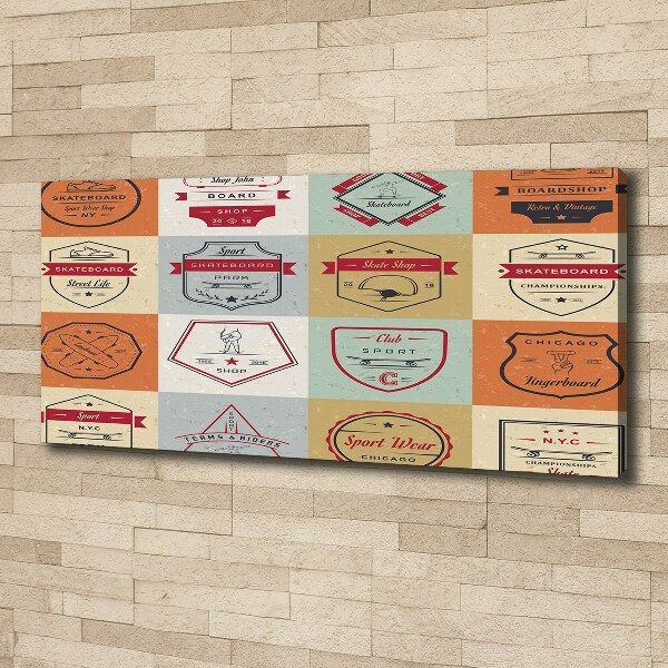 Quadro stampa su tela Segnali per skateboard