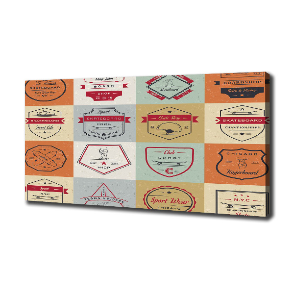Quadro stampa su tela Segnali per skateboard