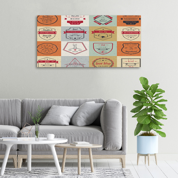 Quadro stampa su tela Segnali per skateboard