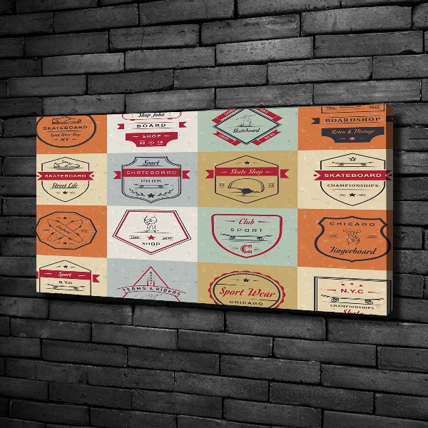 Quadro stampa su tela Segnali per skateboard
