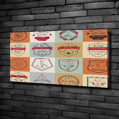 Quadro stampa su tela Segnali per skateboard