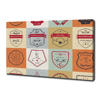Quadro stampa su tela Segnali per skateboard