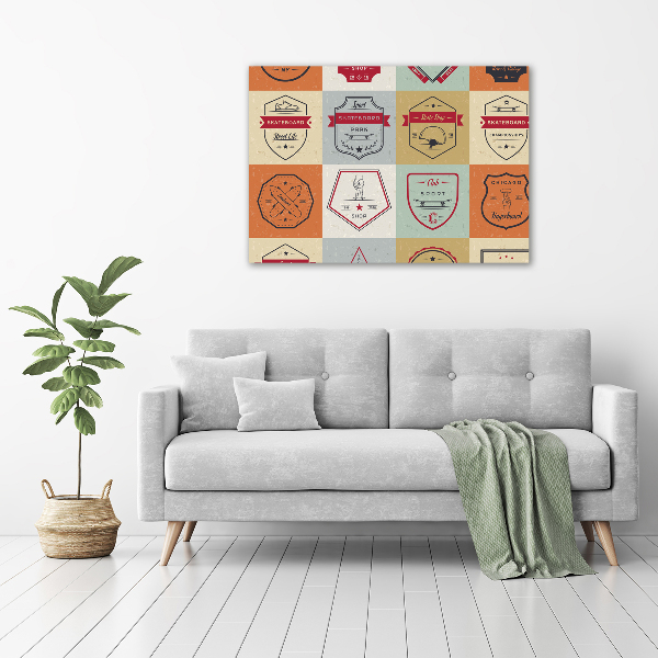 Quadro stampa su tela Segnali per skateboard