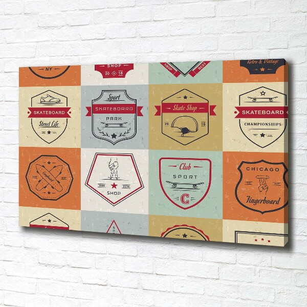 Quadro stampa su tela Segnali per skateboard