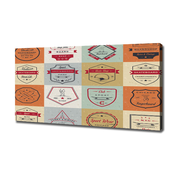 Quadro stampa su tela Segnali per skateboard