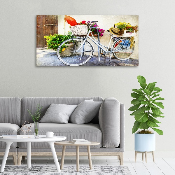 Quadro su tela Bicicletta bianca