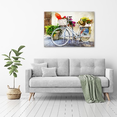 Quadro su tela Bicicletta bianca